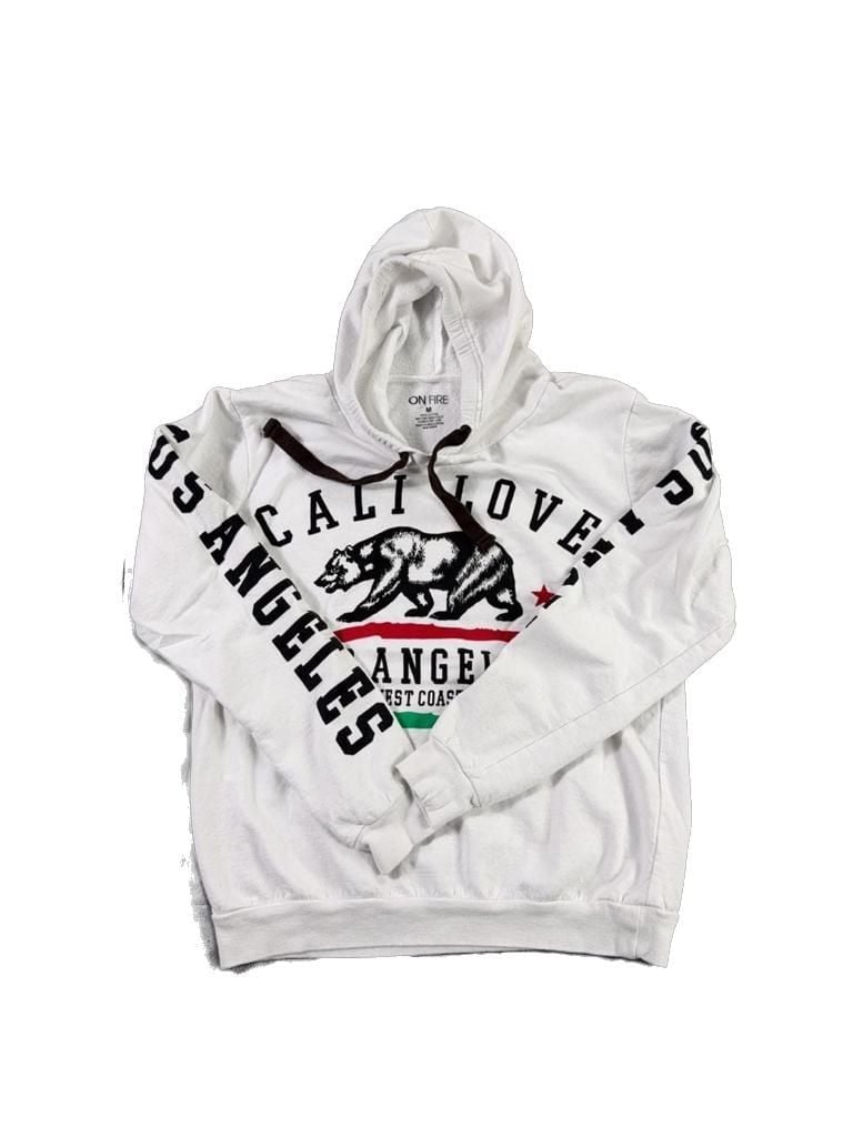 On Fire Cali Love Los Angeles Graphic Hoodie Size M 2