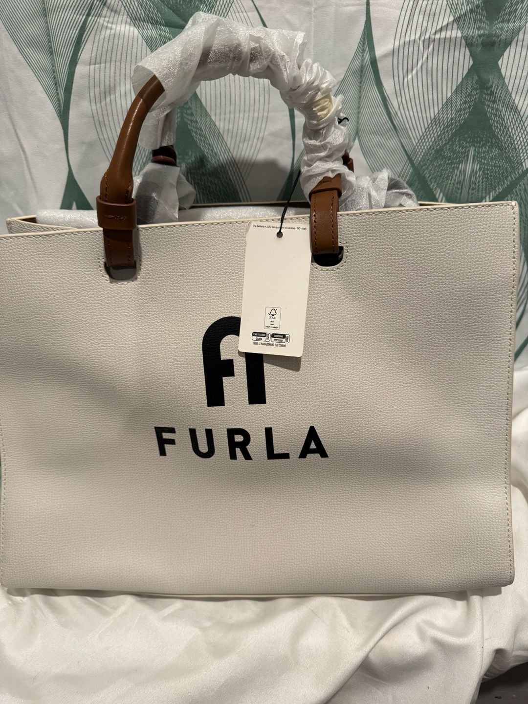 Furla Shoulder bag Varsity Style Tote Bag leather white Women WB00725 2