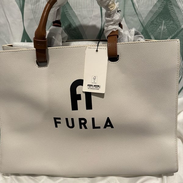 Furla Shoulder bag Varsity Style Tote Bag leather white Women WB00725