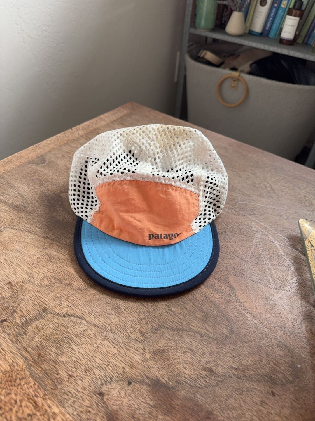 Patagonia Mesh Back Five Panel Hat Orange Blue 1