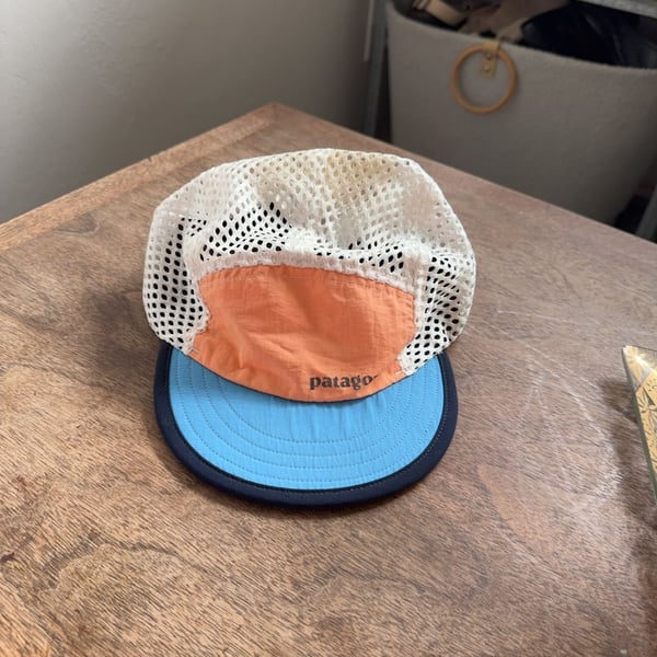 Patagonia Mesh Back Five Panel Hat Orange Blue