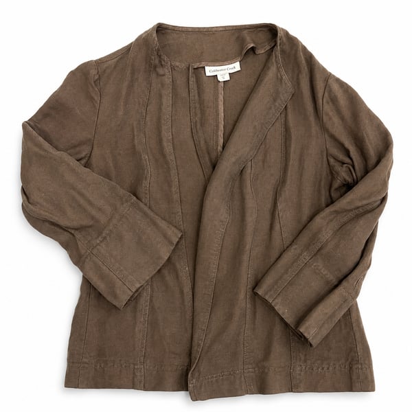 Coldwater Creek Brown Open Front Blazer Jacket Size 8