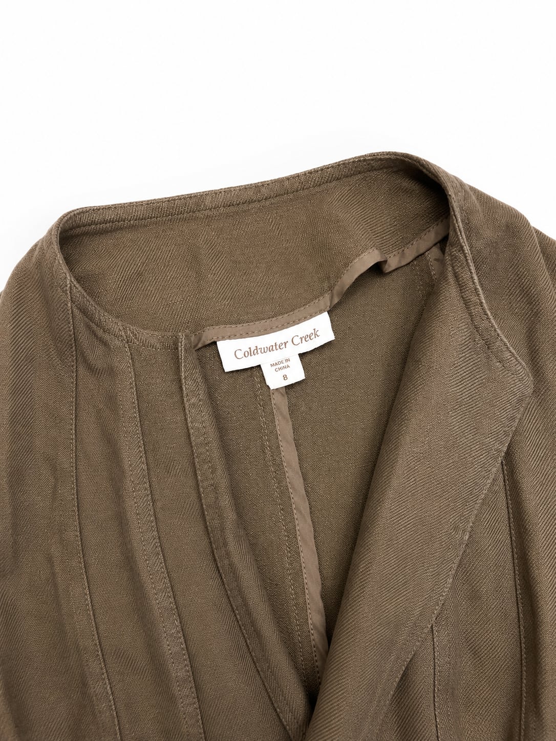 Coldwater Creek Brown Open Front Blazer Jacket Size 8 4