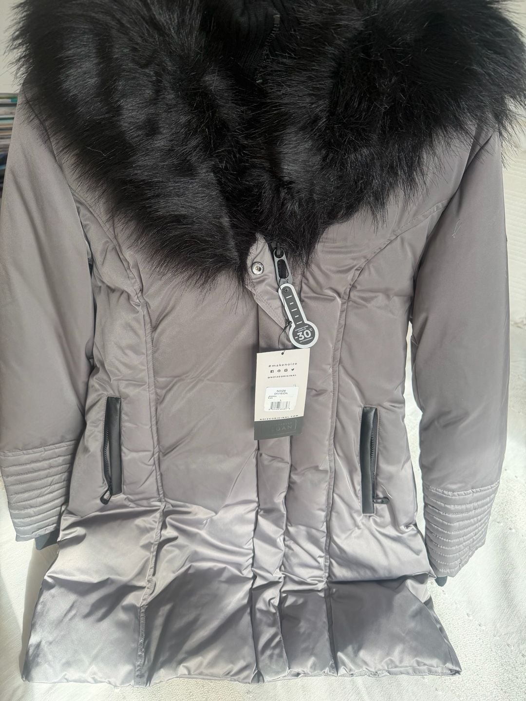 Noize Division Jessica Puffer Coat Slate Size L 3