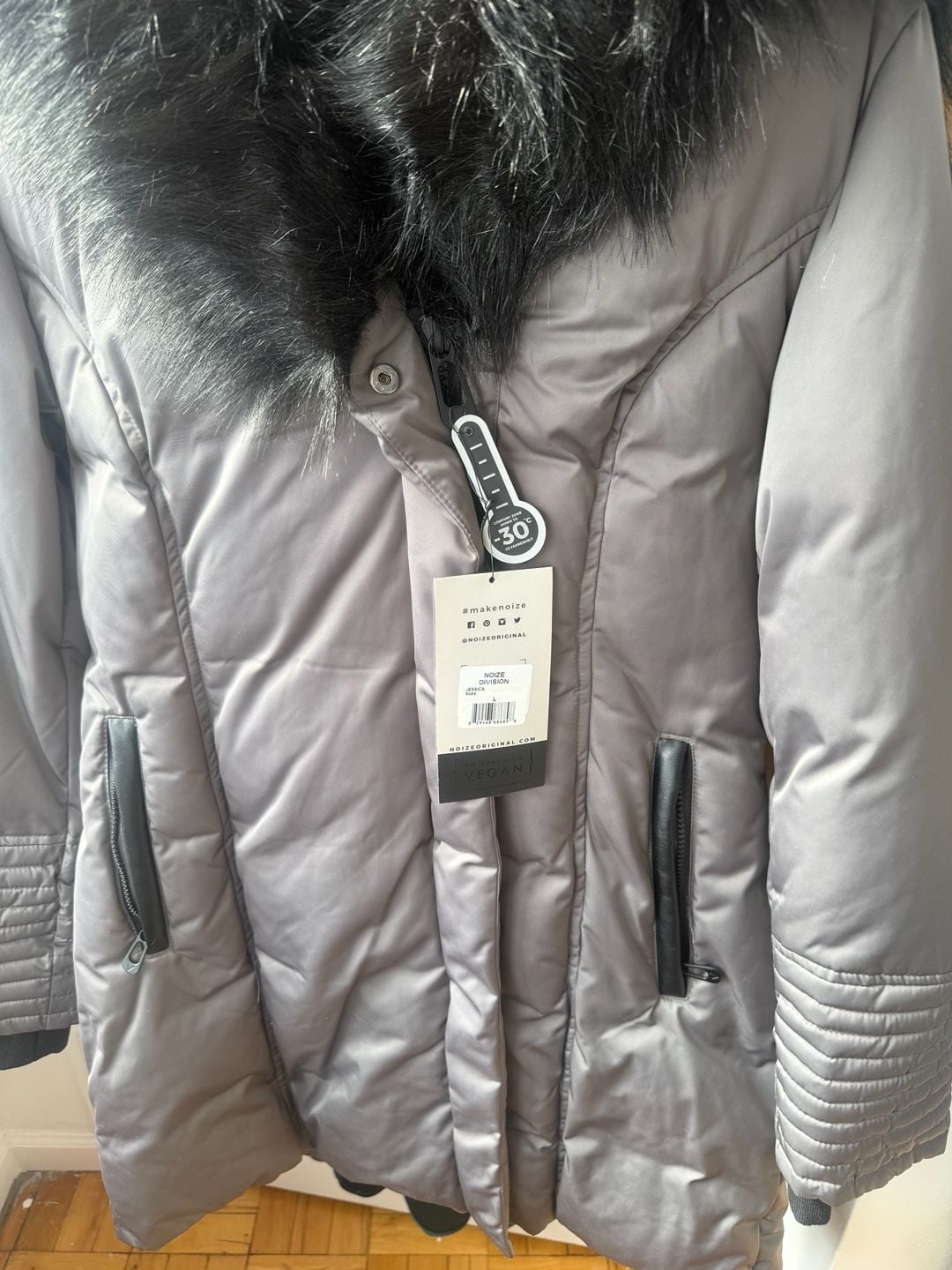 Noize Division Jessica Puffer Coat Slate Size L 4