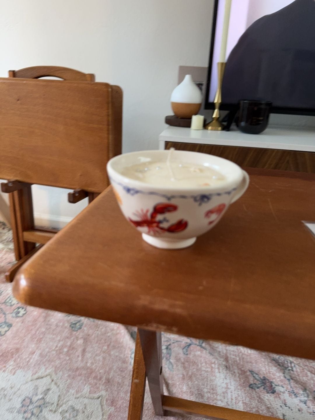 Handmade Lobster and Seashell Teacup Soy Candle 2