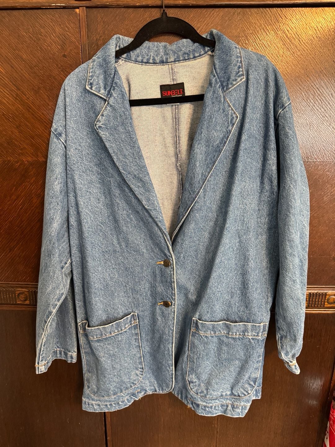 Vintage Sunbelt Sportswear Denim Blazer Jacket Size Medium 2
