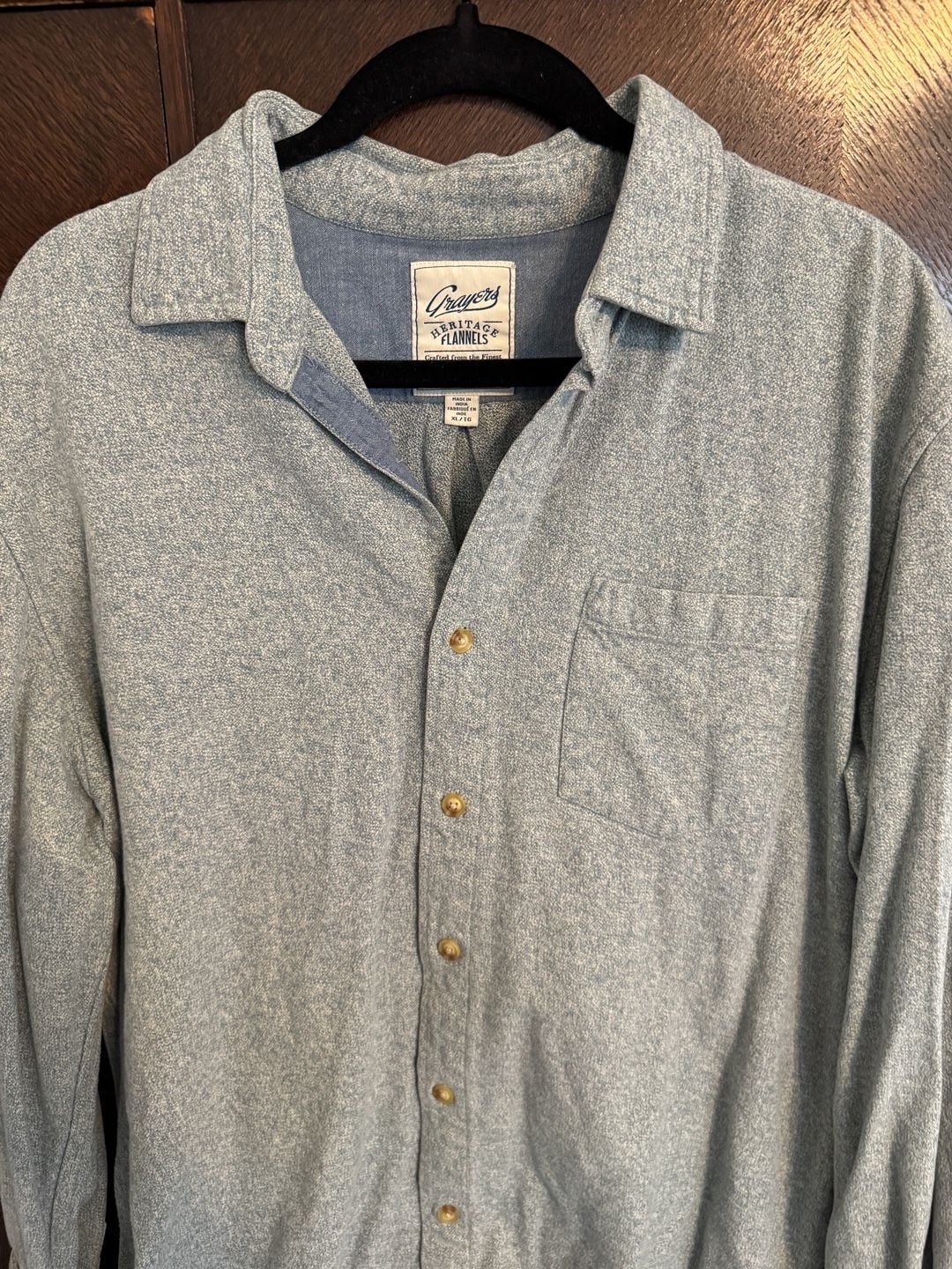 Grayers Heritage Flannel Shirt Blue Speckled XL 2