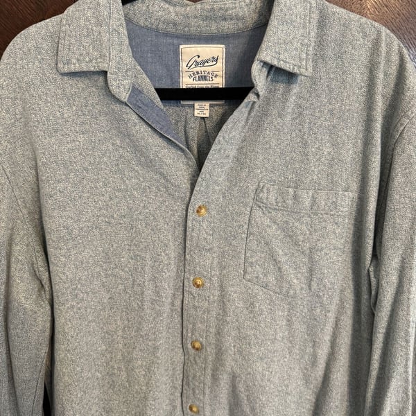 Grayers Heritage Flannel Shirt Blue Speckled XL