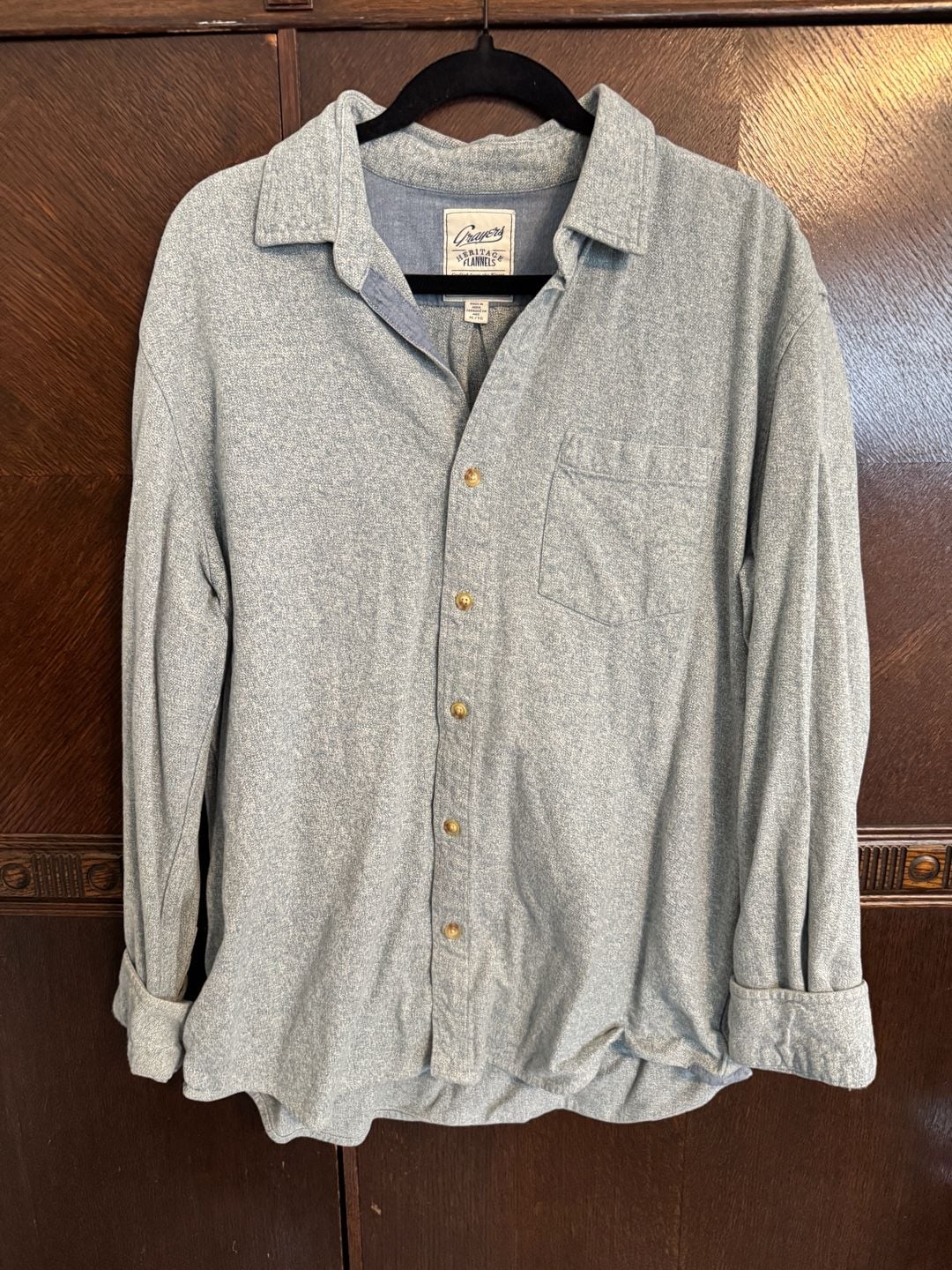 Grayers Heritage Flannel Shirt Blue Speckled XL 3