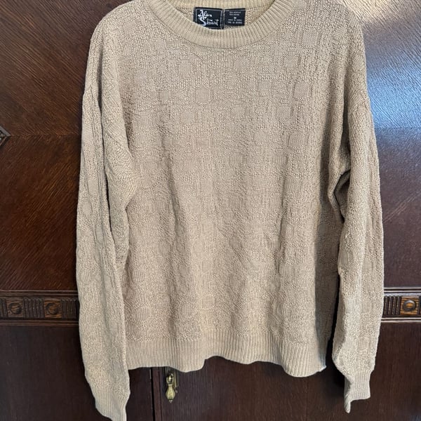 Vintage Alan Stuart Textured Knit Crewneck Sweater Size M