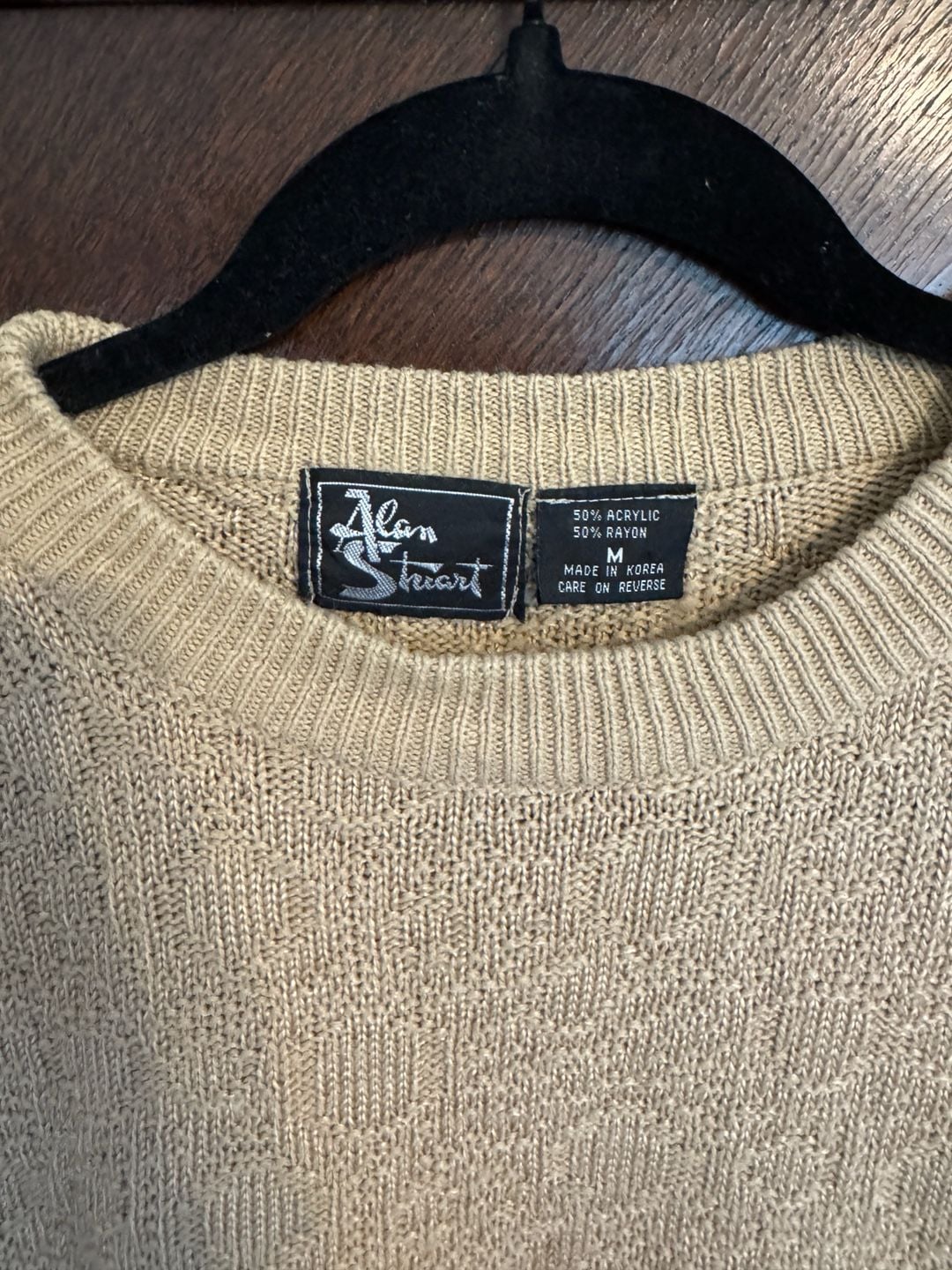 Vintage Alan Stuart Textured Knit Crewneck Sweater Size M 3