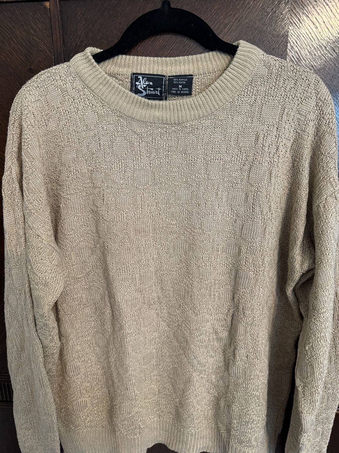 Vintage Alan Stuart Textured Knit Crewneck Sweater Size M 4