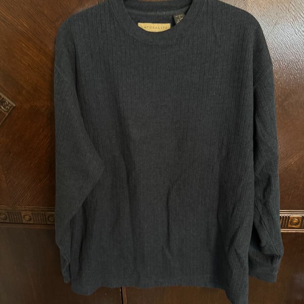 Naturalife Men's Size Large Long Sleeve Ribbed Crewneck Shirt