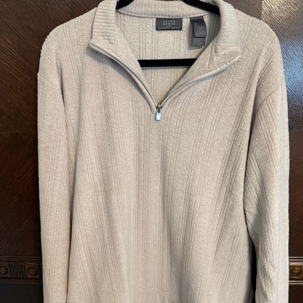 Crazy Horse A Claiborne Company Size L Beige Quarter Zip Pullover