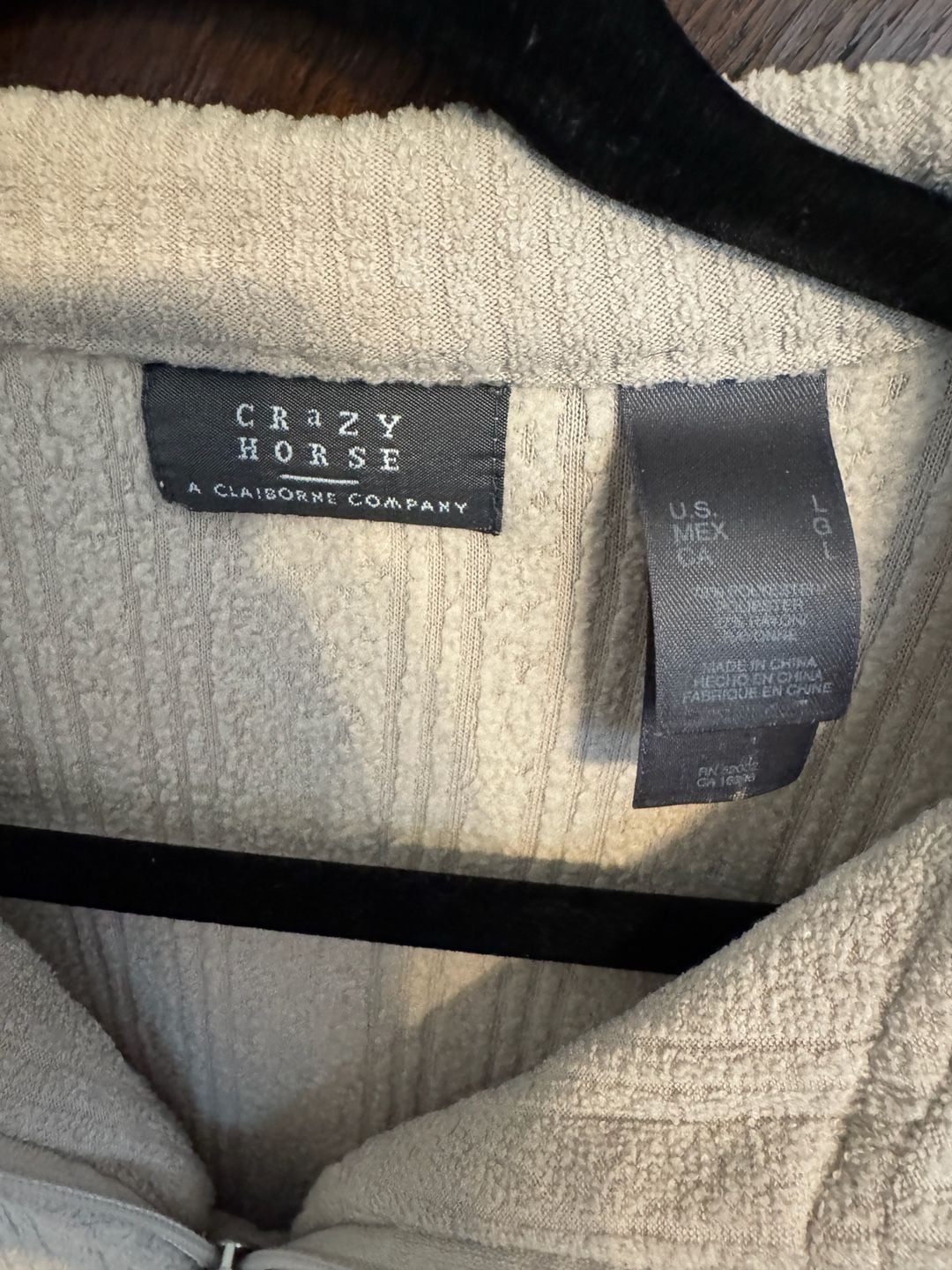 Crazy Horse A Claiborne Company Size L Beige Quarter Zip Pullover 4