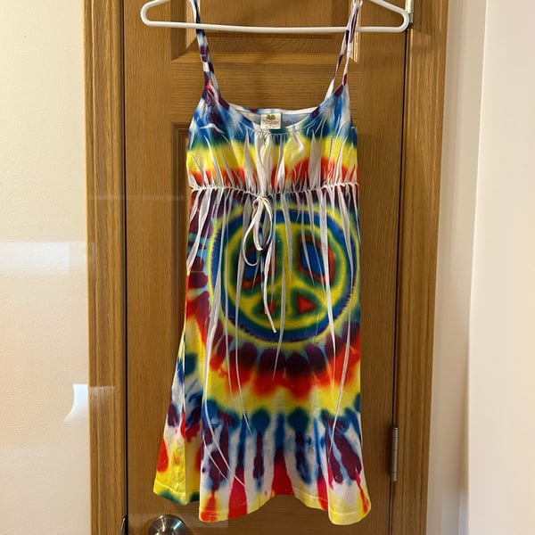 Tattoo Tattoo by Free Spirit Tie Dye Peace Sign Dress Size S
