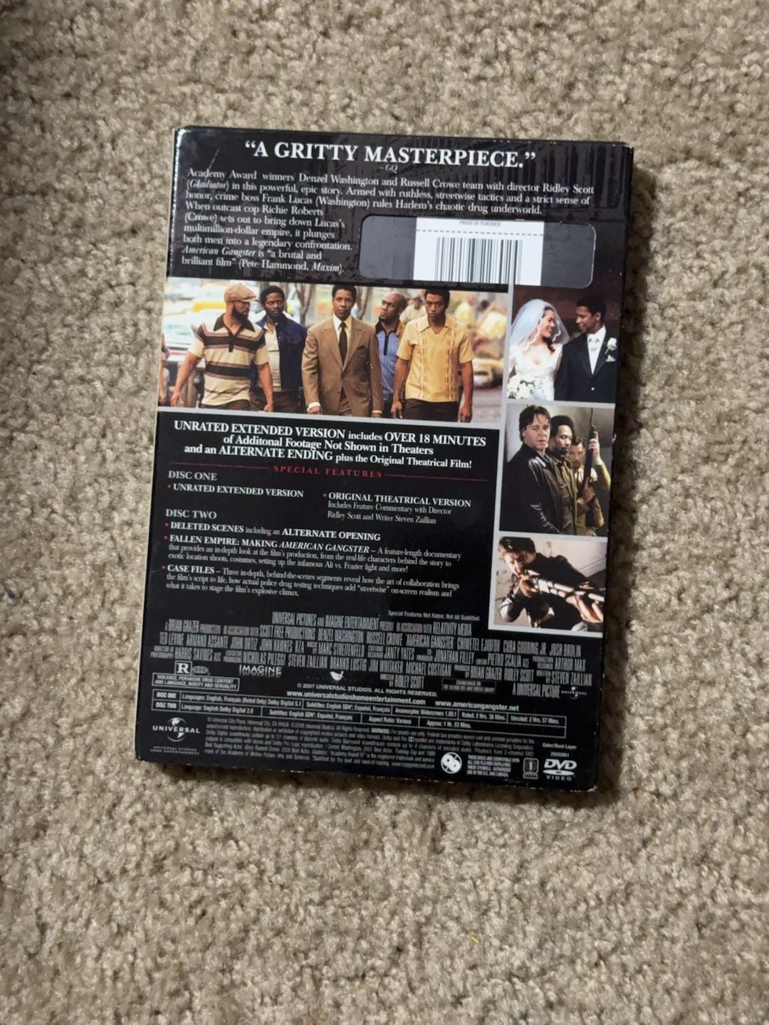 American Gangster Blu-ray, R-rated and Unrated Versions 2