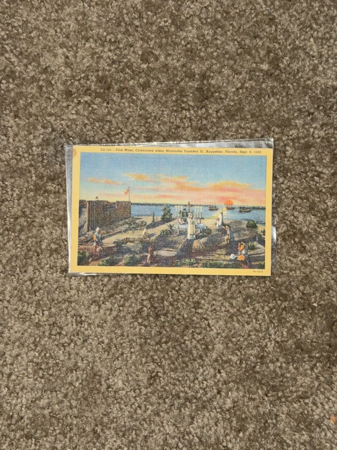 Vintage Postcard First Mass St. Augustine Florida SA-105 1