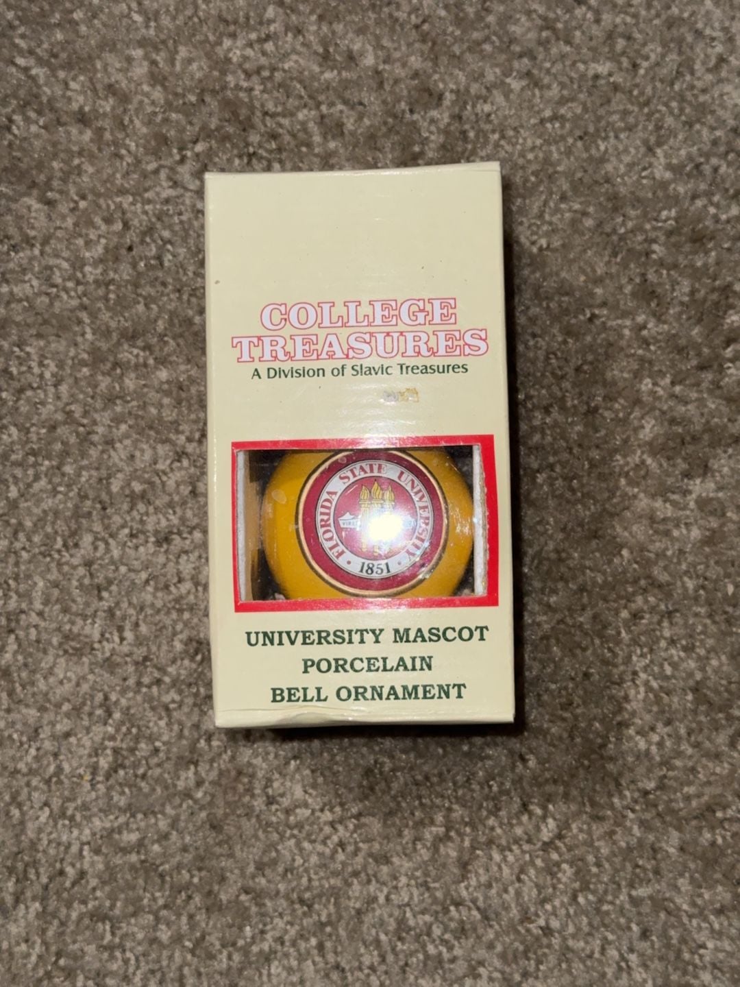 College Treasures Florida State Seminoles Porcelain Bell Ornament 1