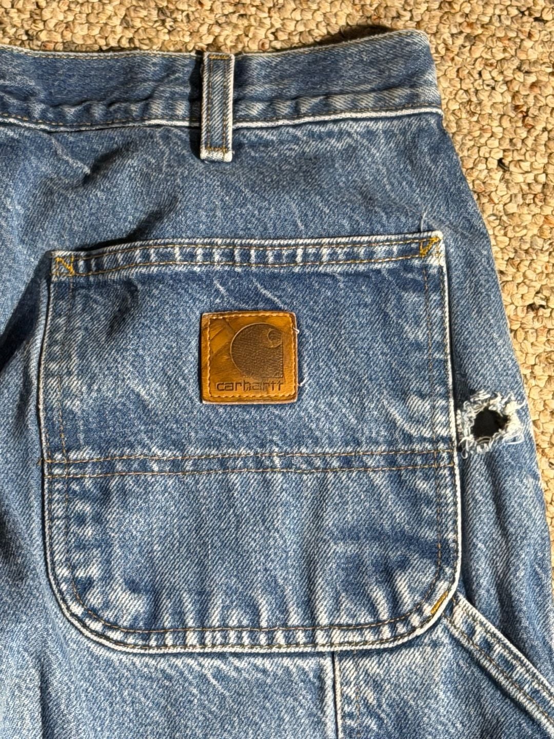 Vintage Carhartt B137 DST Relaxed Fit Carpenter Jeans 34x32 9