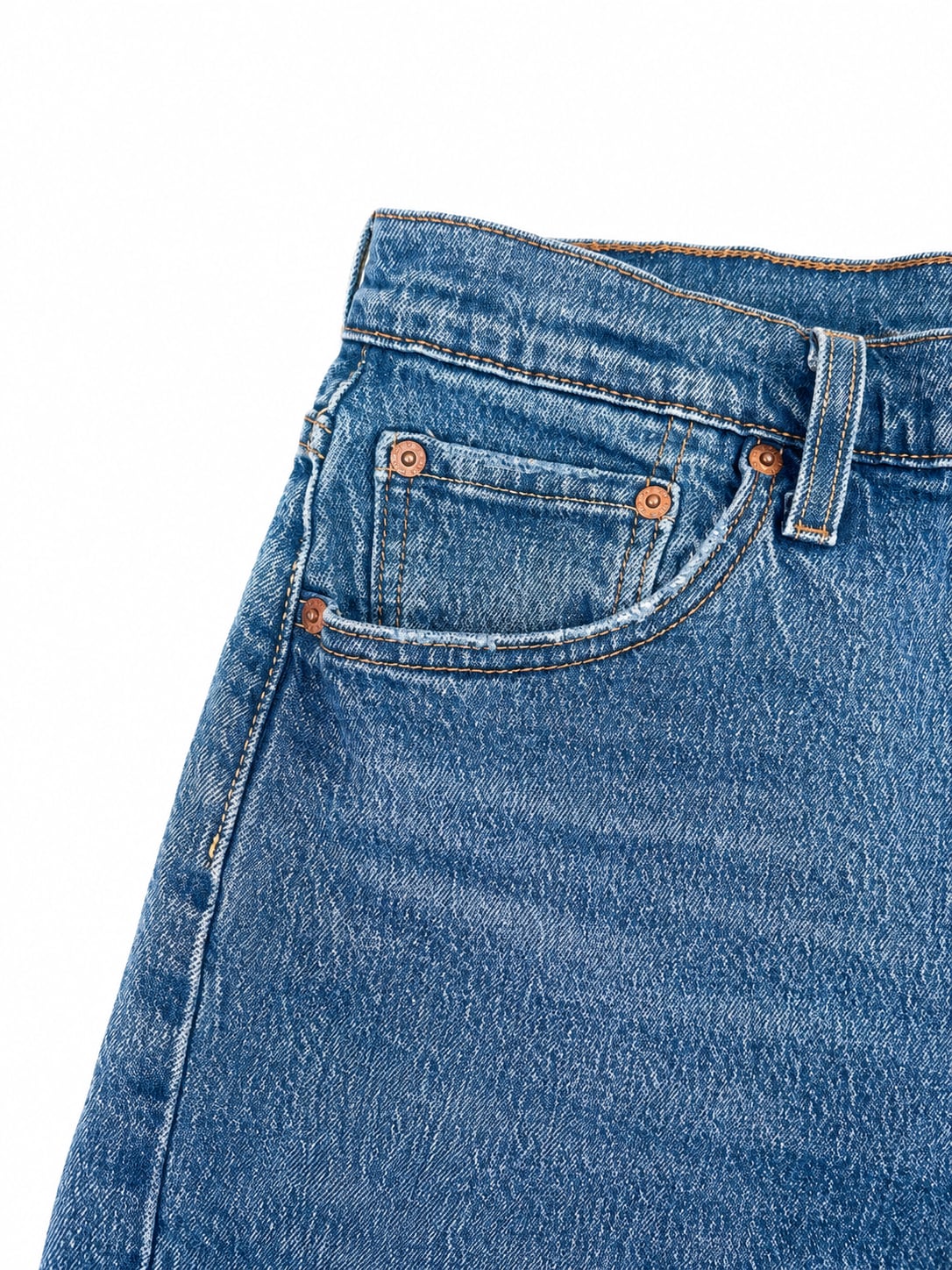 Levi’s 501 High Rise Frayed Denim Shorts Medium Wash Cut Off Jean Shorts 3
