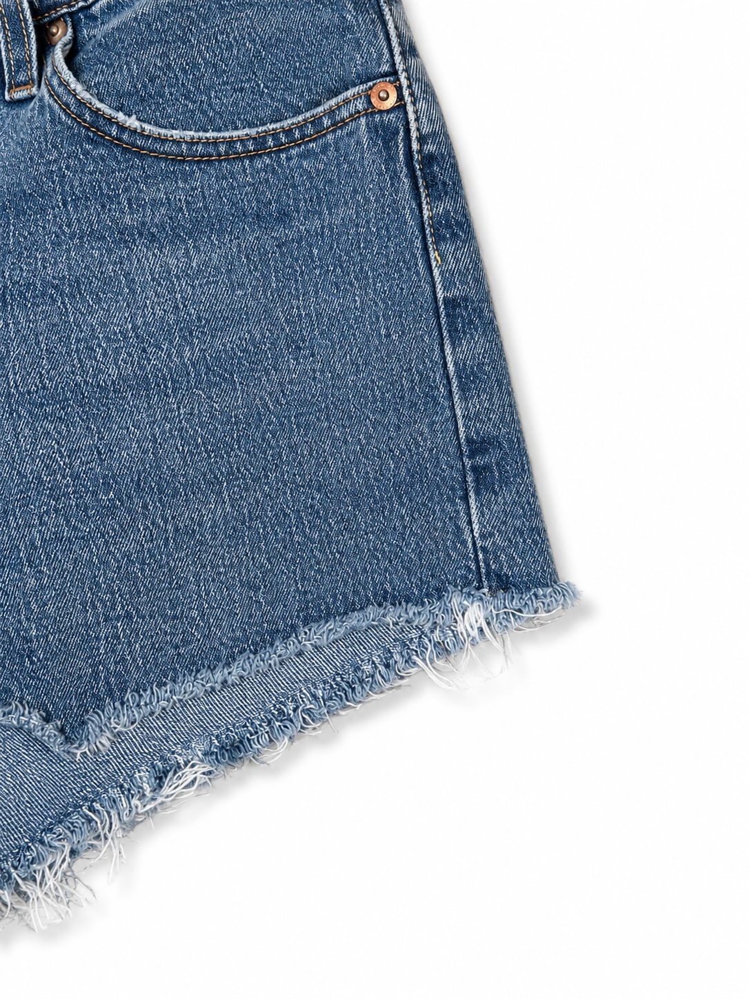 Levi’s 501 High Rise Frayed Denim Shorts Medium Wash Cut Off Jean Shorts 4