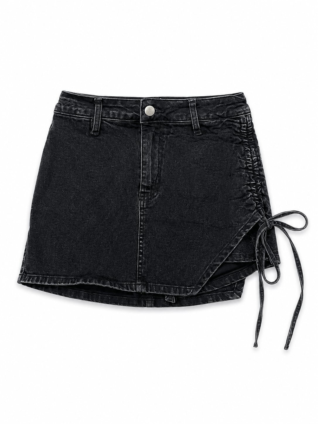 Always Cool Ruched Denim Mini Skort 2