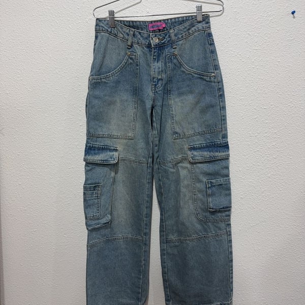 Edikted Cargo Denim Jeans Size XS 27/28