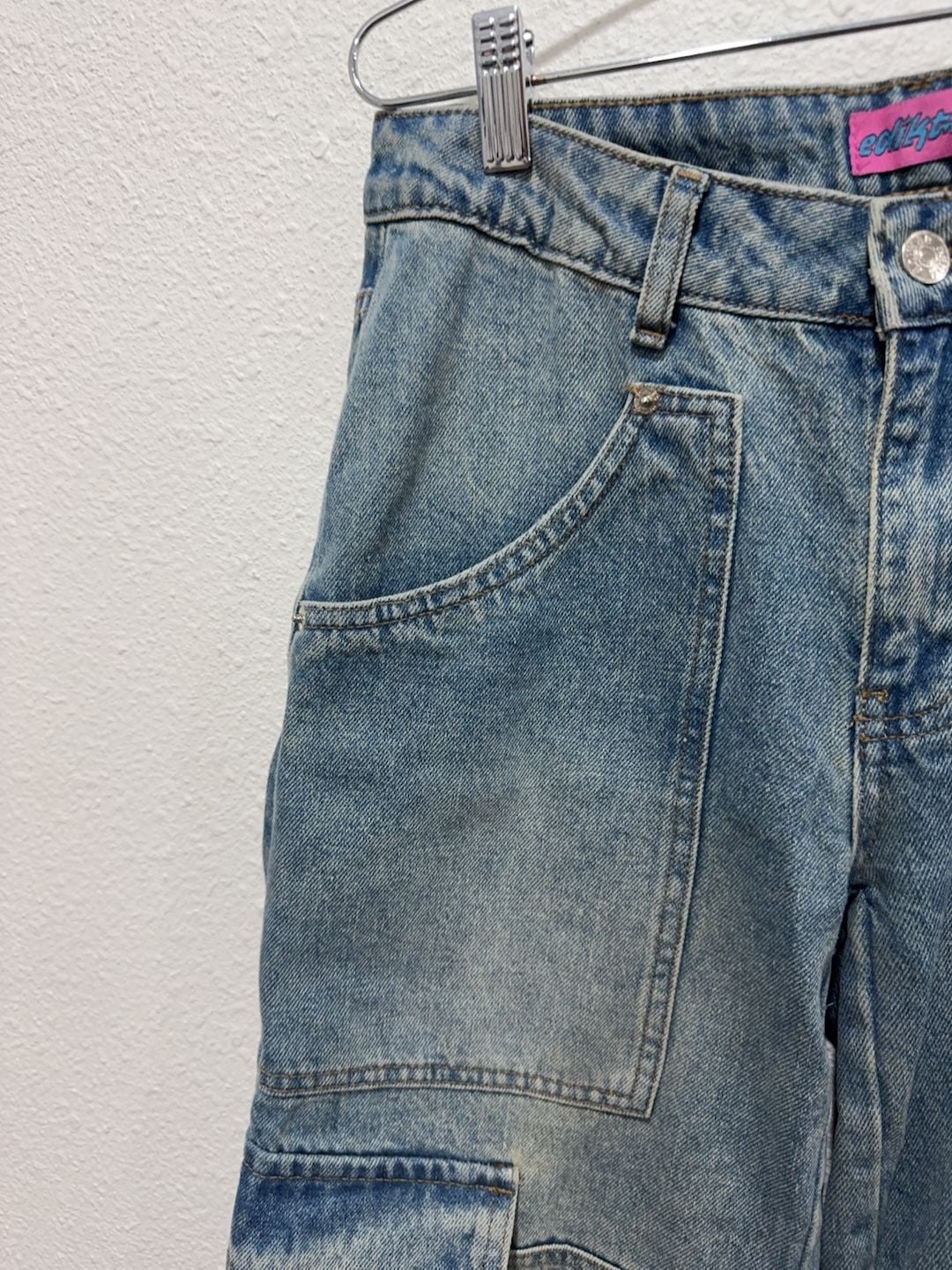 Edikted Cargo Denim Jeans Size XS 27/28 4