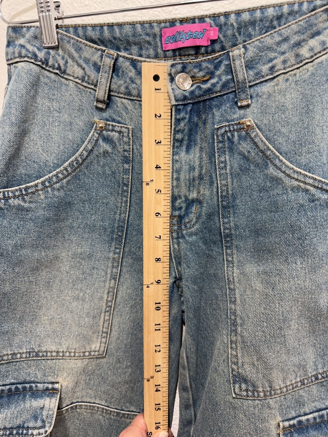 Edikted Cargo Denim Jeans Size XS 27/28 7