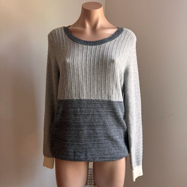 Madewell Women's Size M Colorblock Ribbed Cotton Sweater