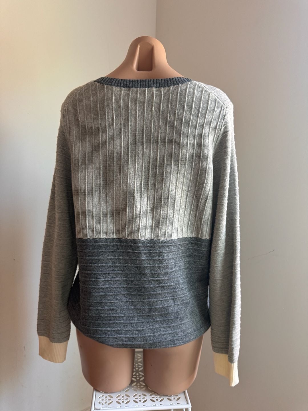 Madewell Women's Size M Colorblock Ribbed Cotton Sweater 2