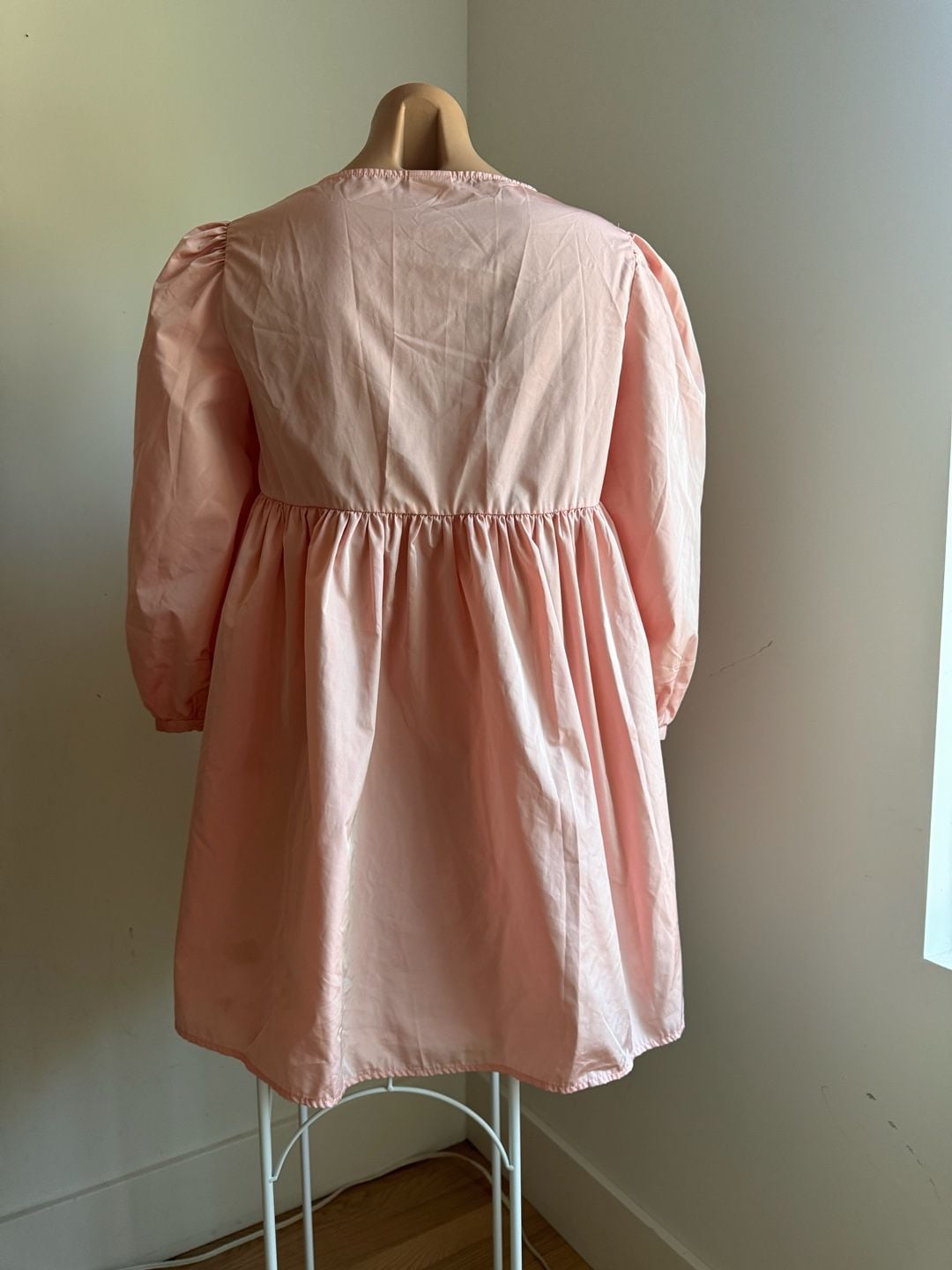Sunday Best Pink Puff Sleeve Babydoll Mini Dress Size XS 3