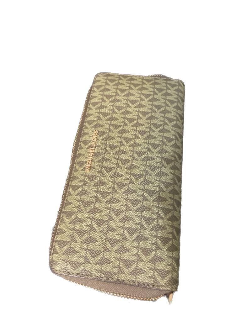 Michael Kors Jet Set Travel Large Logo Continental Wristlet Olive Green 3