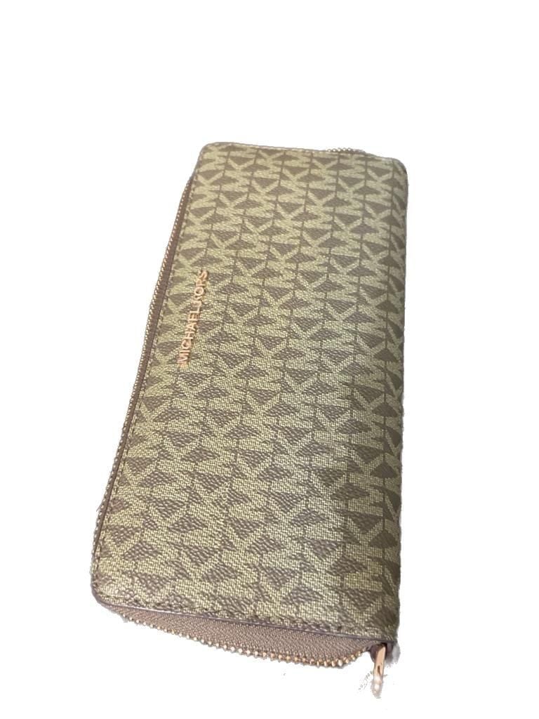 Michael Kors Jet Set Travel Large Logo Continental Wristlet Olive Green 4