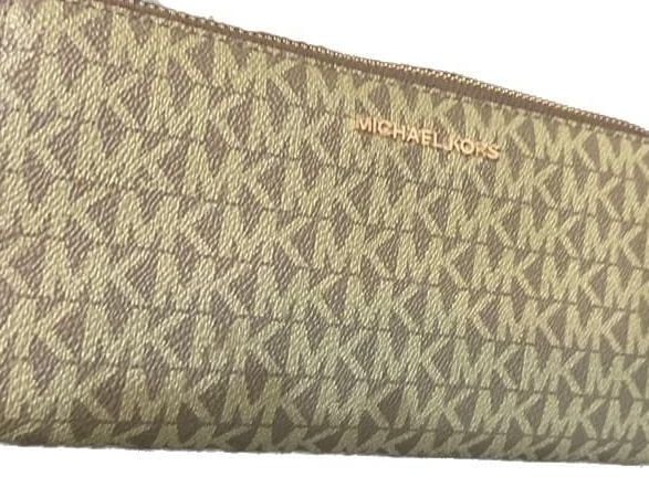 Michael Kors Jet Set Travel Large Logo Continental Wristlet Olive Green 5