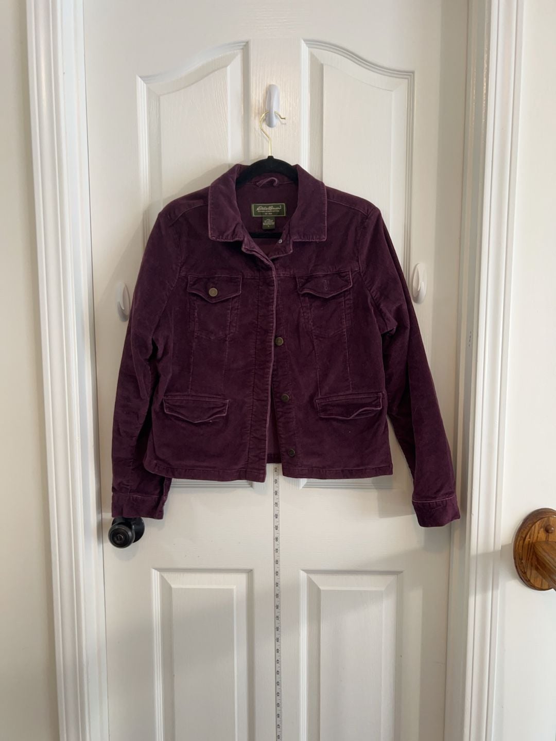 Eddie Bauer Women's Purple Corduroy Button Front Jacket Size Large 2
