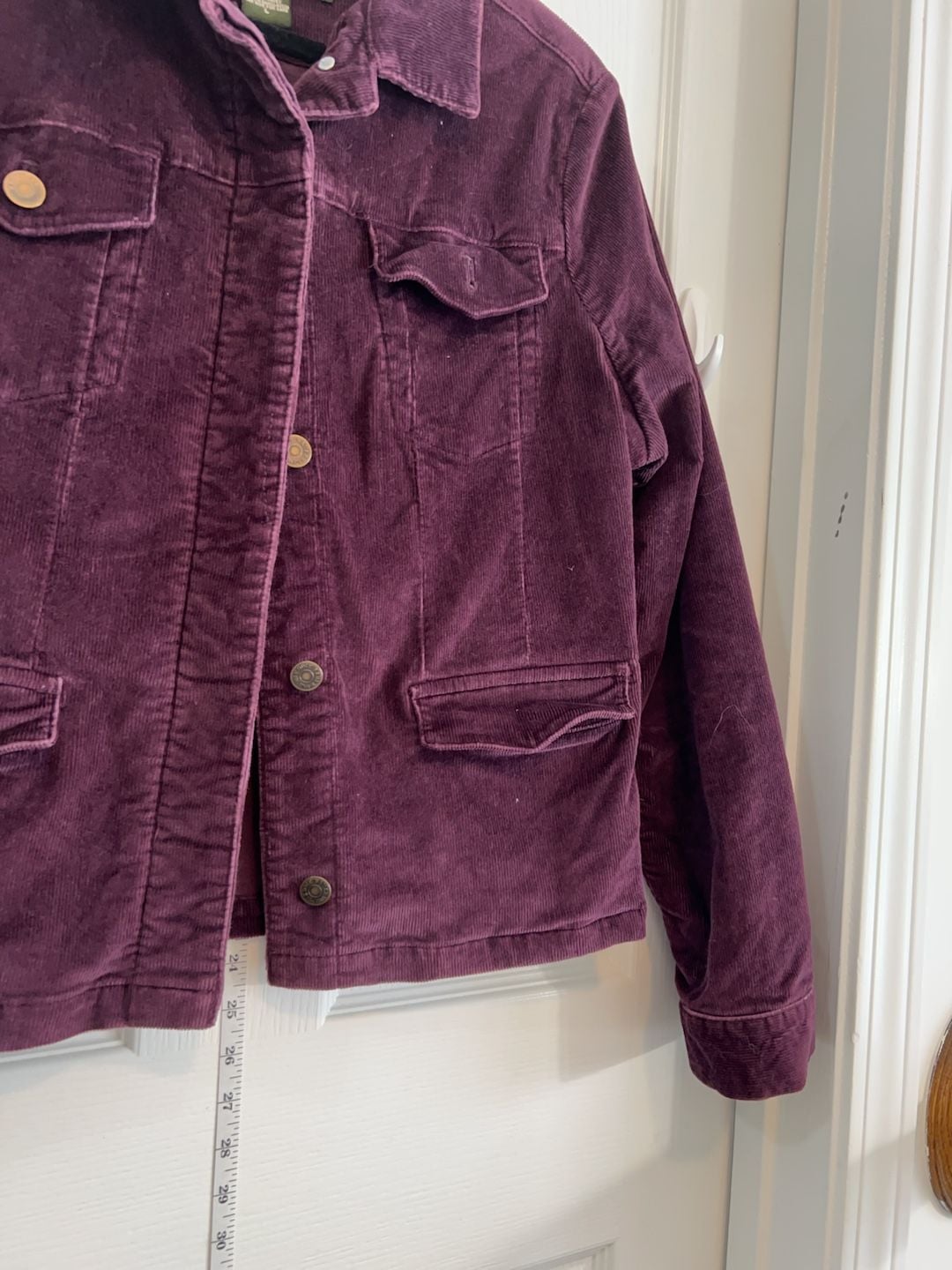 Eddie Bauer Women's Purple Corduroy Button Front Jacket Size Large 5
