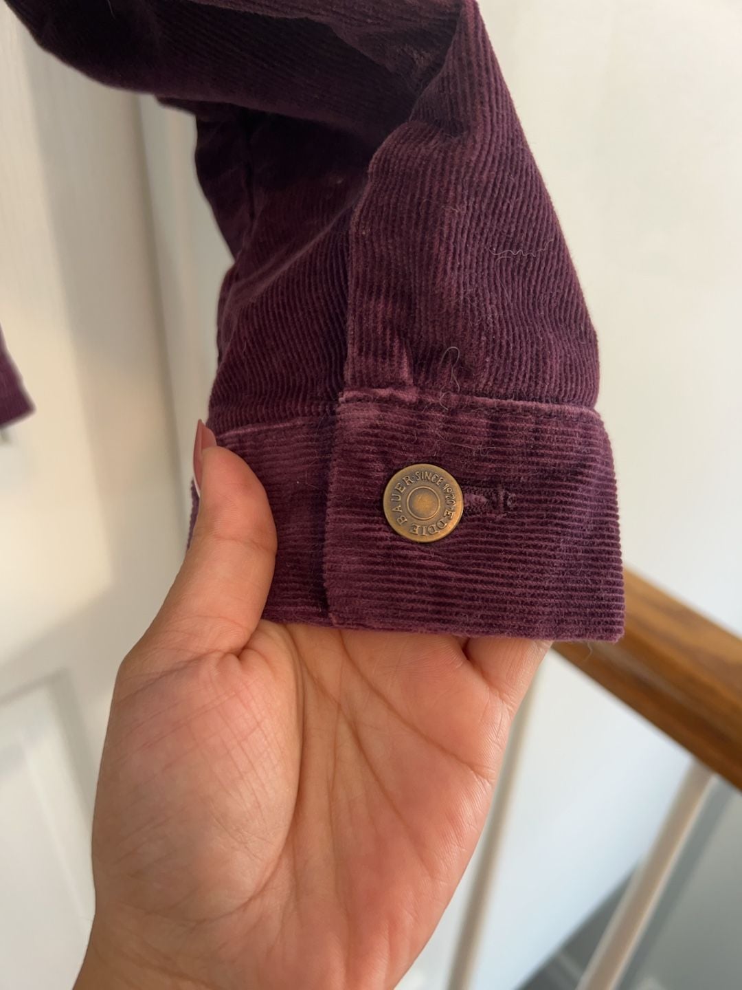 Eddie Bauer Women's Purple Corduroy Button Front Jacket Size Large 8