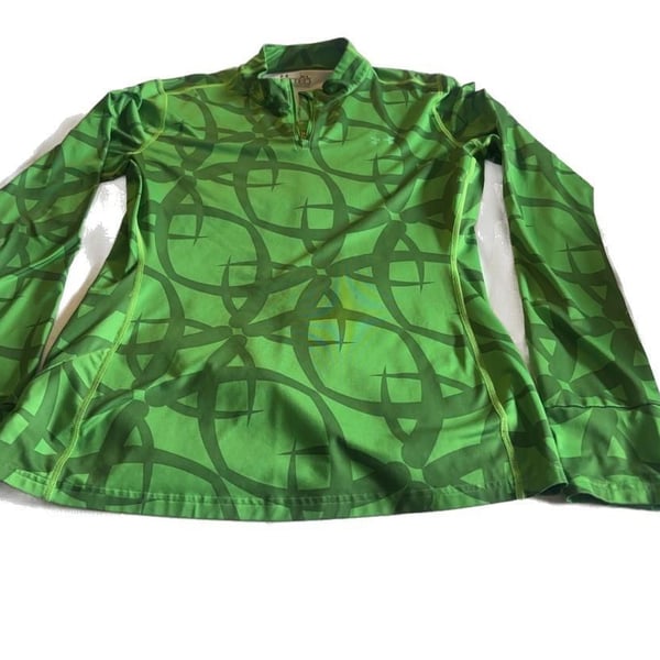 Under Armour Fitted 1/4 Zip Long Sleeve Shirt Green XL