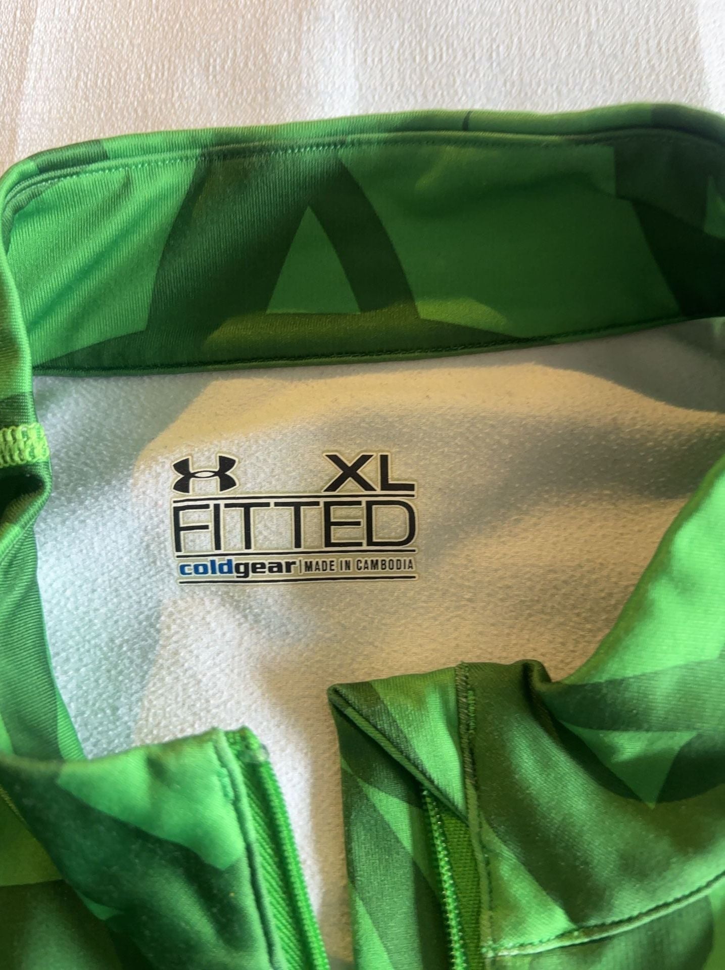 Under Armour Fitted 1/4 Zip Long Sleeve Shirt Green XL 4