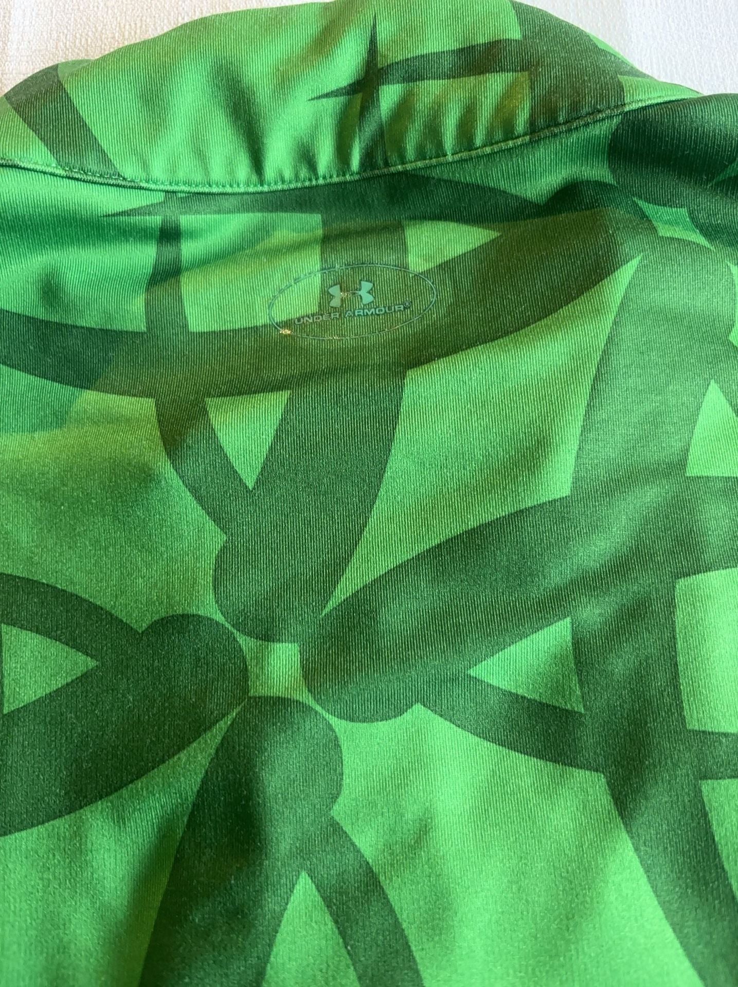 Under Armour Fitted 1/4 Zip Long Sleeve Shirt Green XL 10