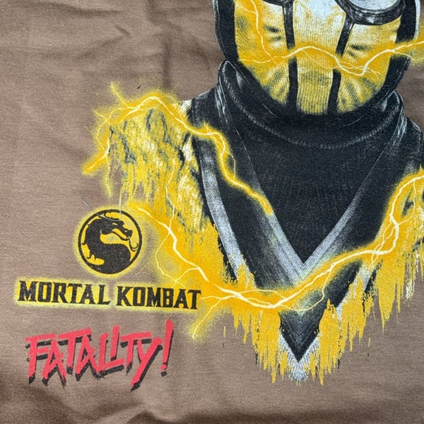 Mortal Kombat Scorpion Fatality Graphic Sweatshirt Brown