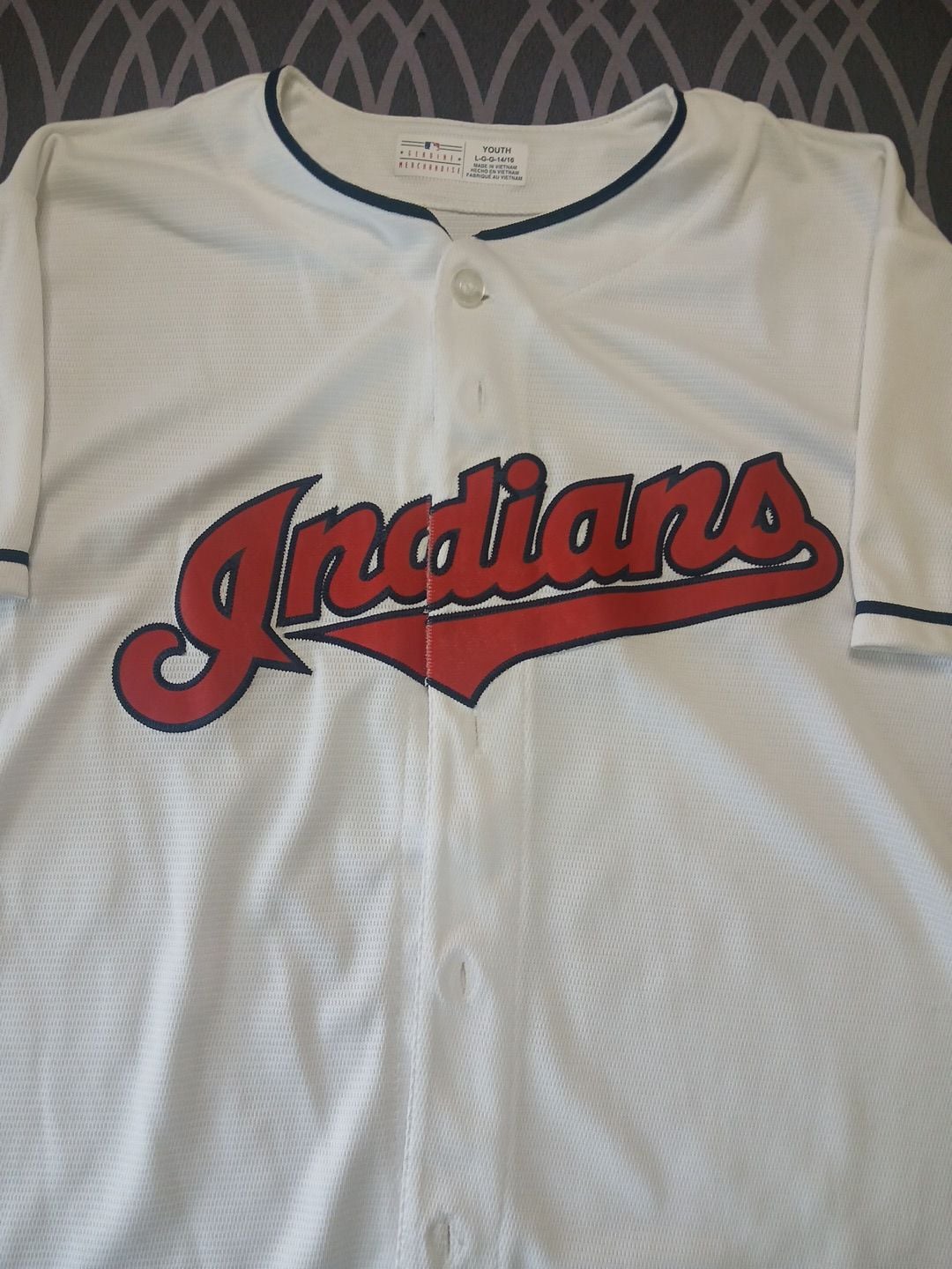 MLB Genuine Merchandise Cleveland Indians Youth Baseball Jersey Size L 14/16 4