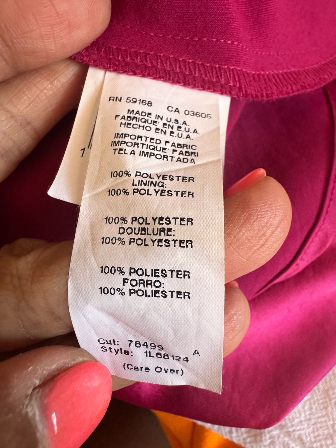 Karen Kane Fuchsia Satin Cowl Neck Camisole Top Size XS Made in the USA 5