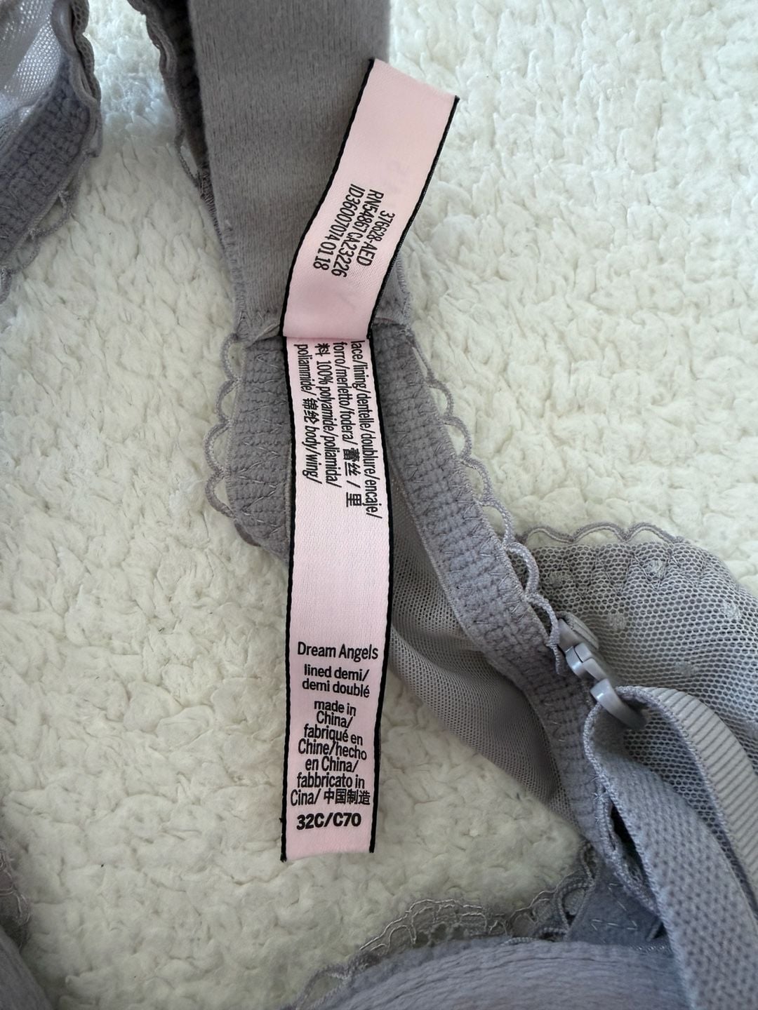 Victoria’s Secret Dream Angels Lace Demi Bra 32C / C70 Gray 3