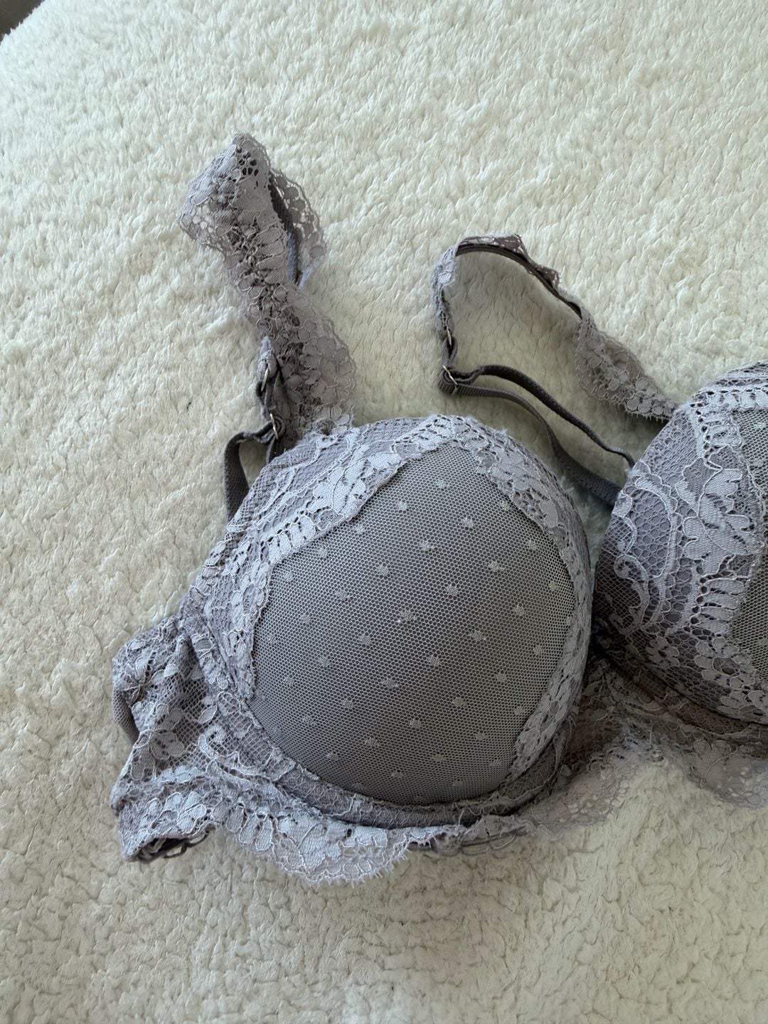 Victoria’s Secret Dream Angels Lace Demi Bra 32C / C70 Gray 5