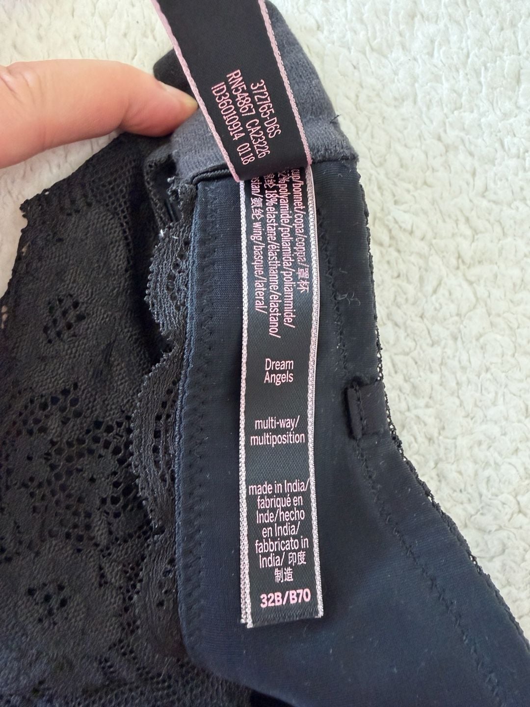 Victoria’s Secret Dream Angels Multi-Way Lace Bra 32B / B70 Black 5