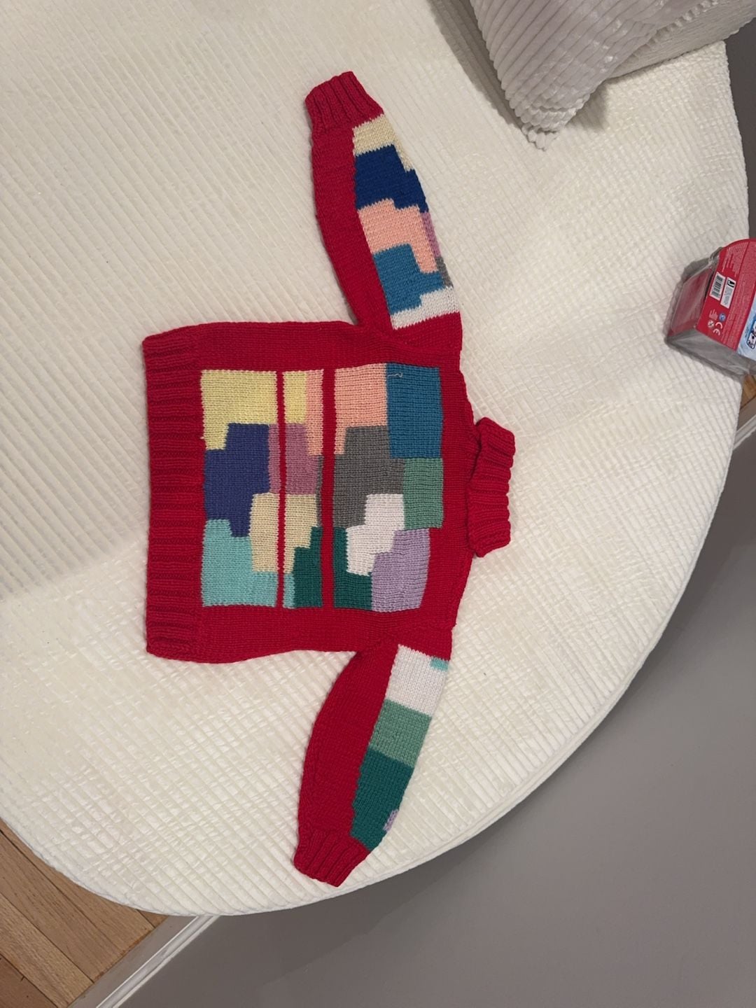 Unknown Brand Colorblock Patchwork Knit Mock Neck Sweater 2